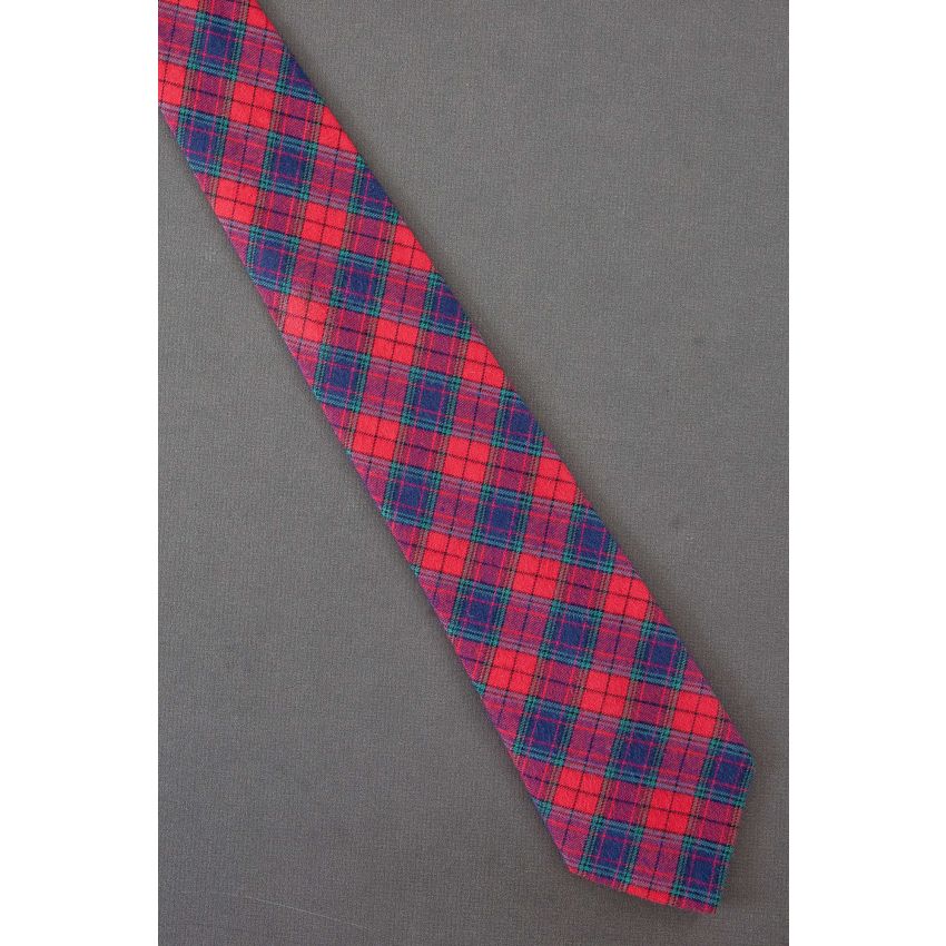 Red, Blue & Green Plaid - Cotton Rooster Necktie