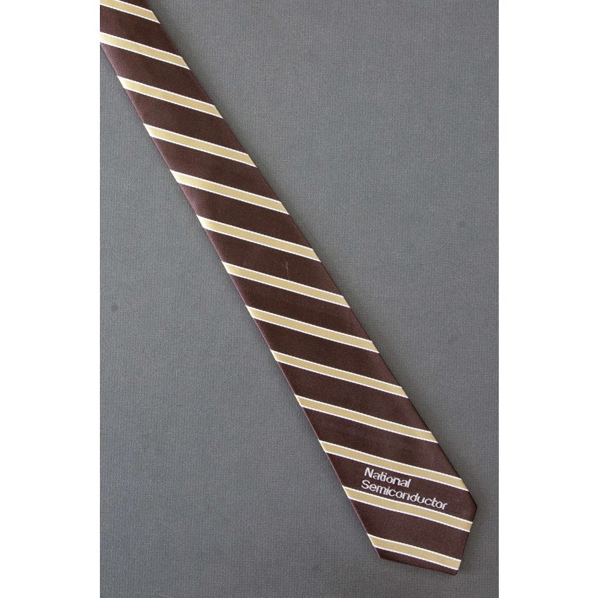 National Semiconductor - - Brown Striped Necktie 