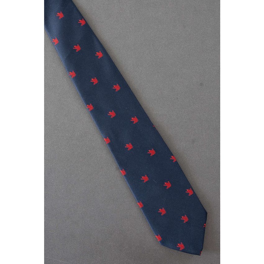 Red Frog Allover - 1980's Slim Navy Blue Necktie