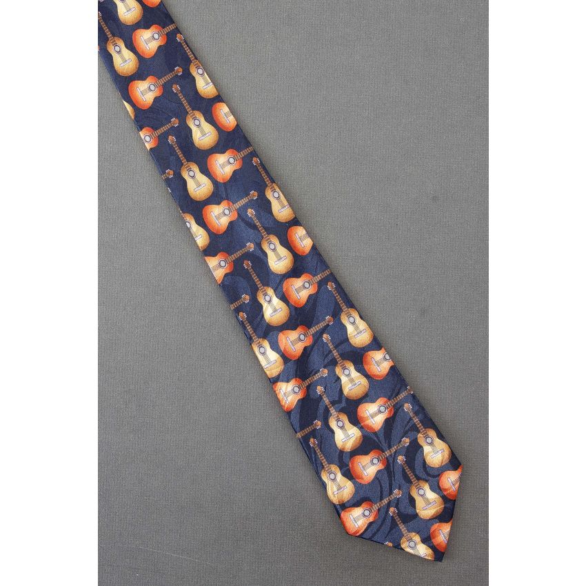 Brown & Tan Color Acoustic Guitars Necktie