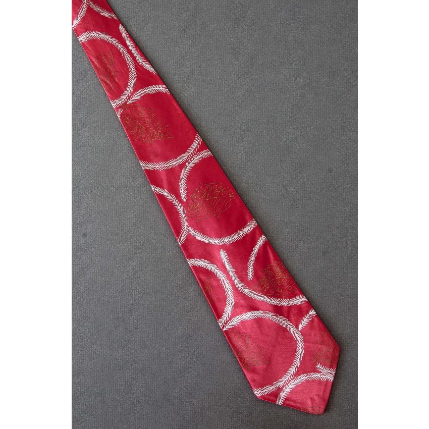 Leaves Surrounded by Fern Fronds - 1940's Tie