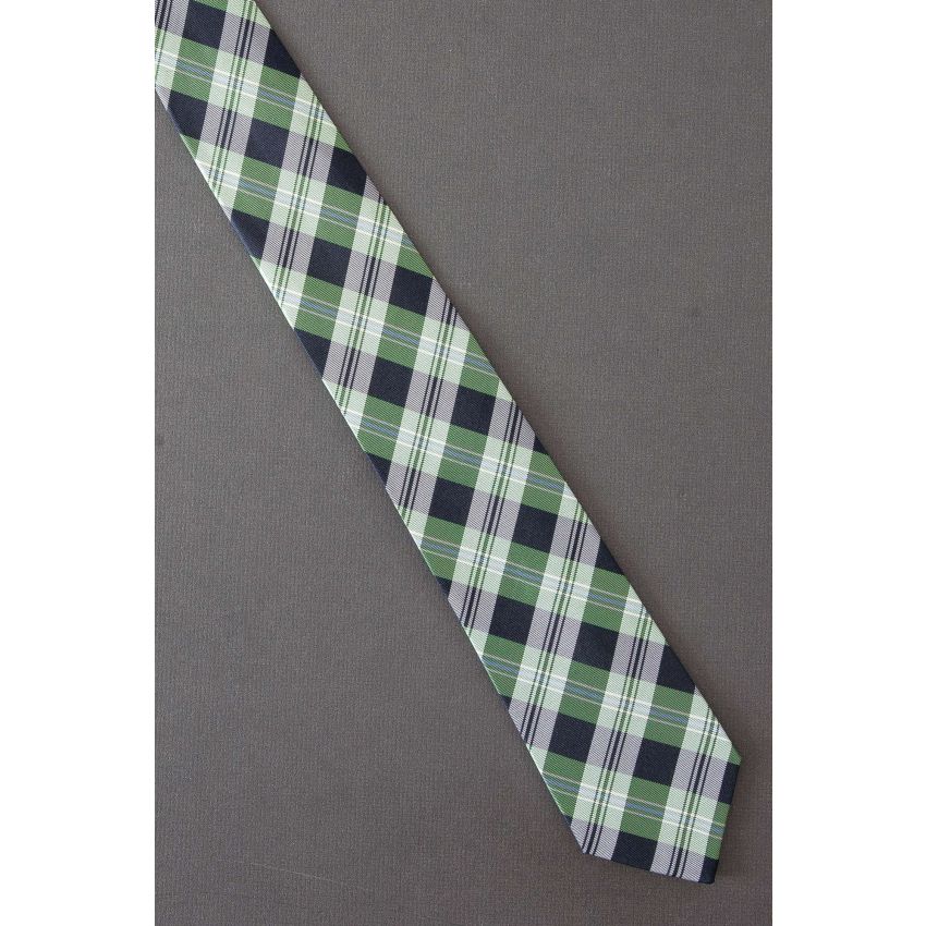 Green & Blue Plaid - Men's Silk Merona Tie