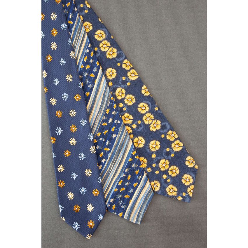 3 For $25 - Blue, Orange, & Yellow Floral Neckties