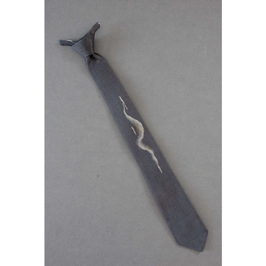 Gray Flame on a 1960's Skinny Clip-On Necktie