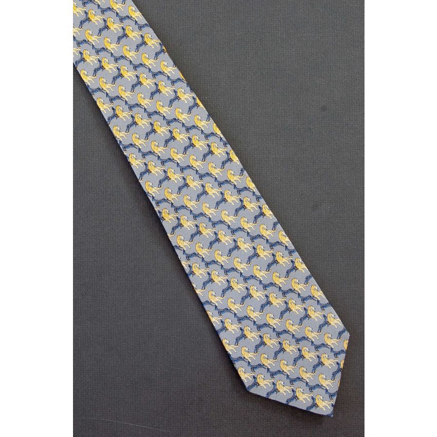 Lion & Gazelle - Men's Gray Silk Neck Tie