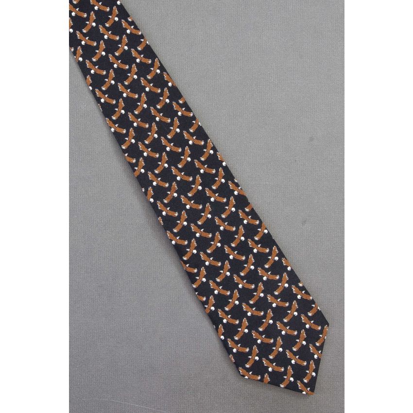 Convocation of Bald Eagles - Black Silk Tie