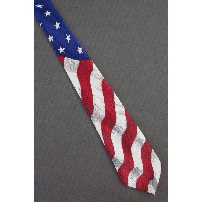 Waving American Flag - Mens Patriotic Necktie