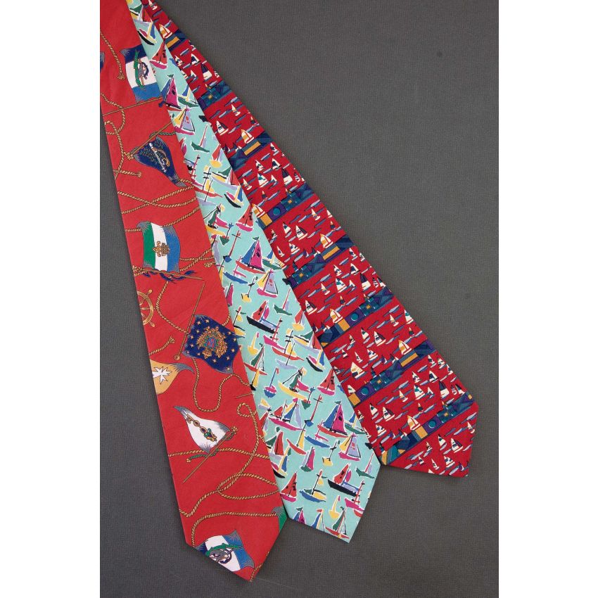 3 For $25 - Boats & Flags - Cotton Nautical Ties