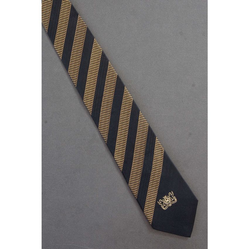 Metrocity Emblem - Gold & Black Striped Necktie