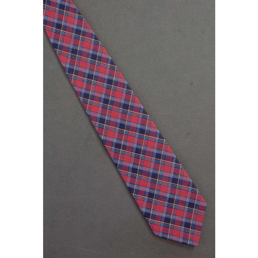Pink & Navy Blue Plaid - Max Raab Cotton Tie