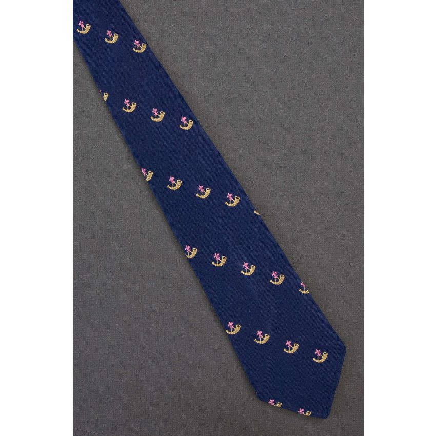 Powder Horn & Fleur-de-Lis - 1950's Navy Necktie