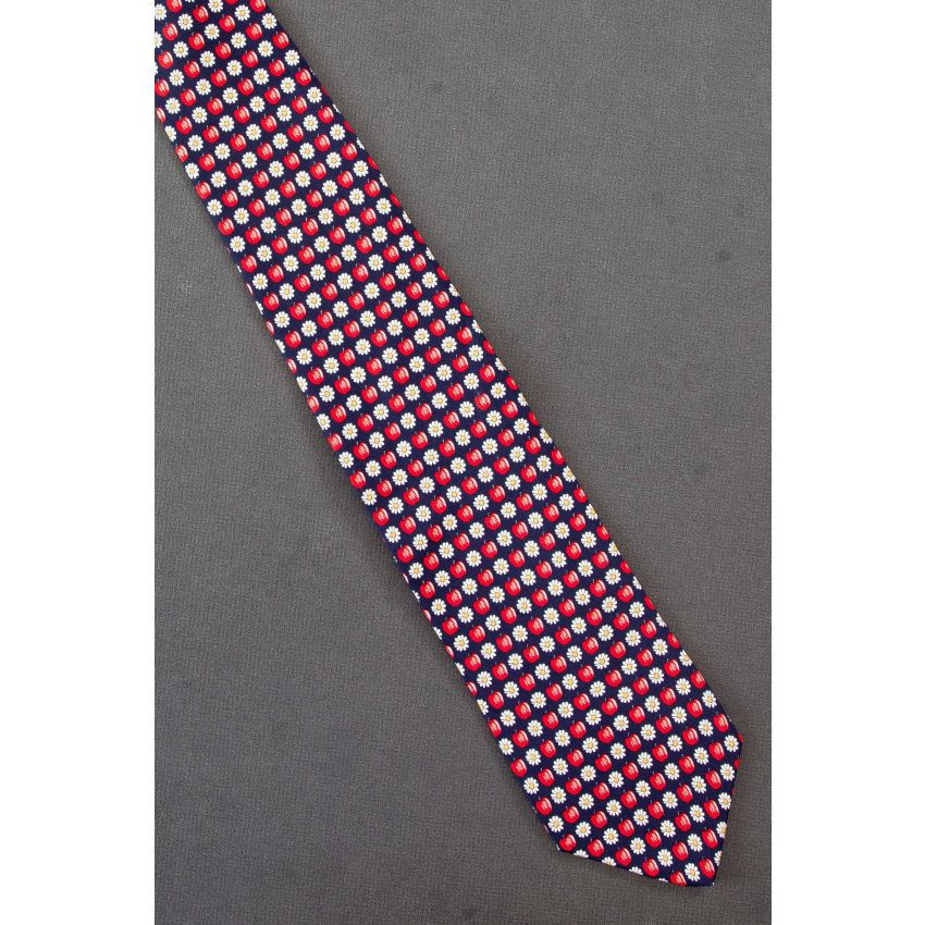 Red Apples & White Daisy Flowers Necktie