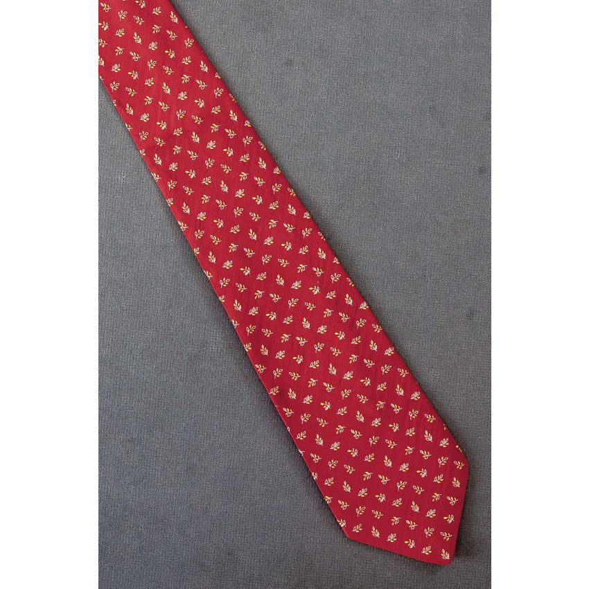 Leaf Branches - Men's Red Silk Echo Necktie