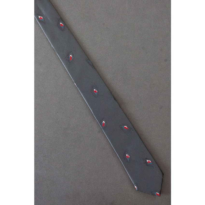 Whimsy of Diamonds - Skinny Gray Necktie