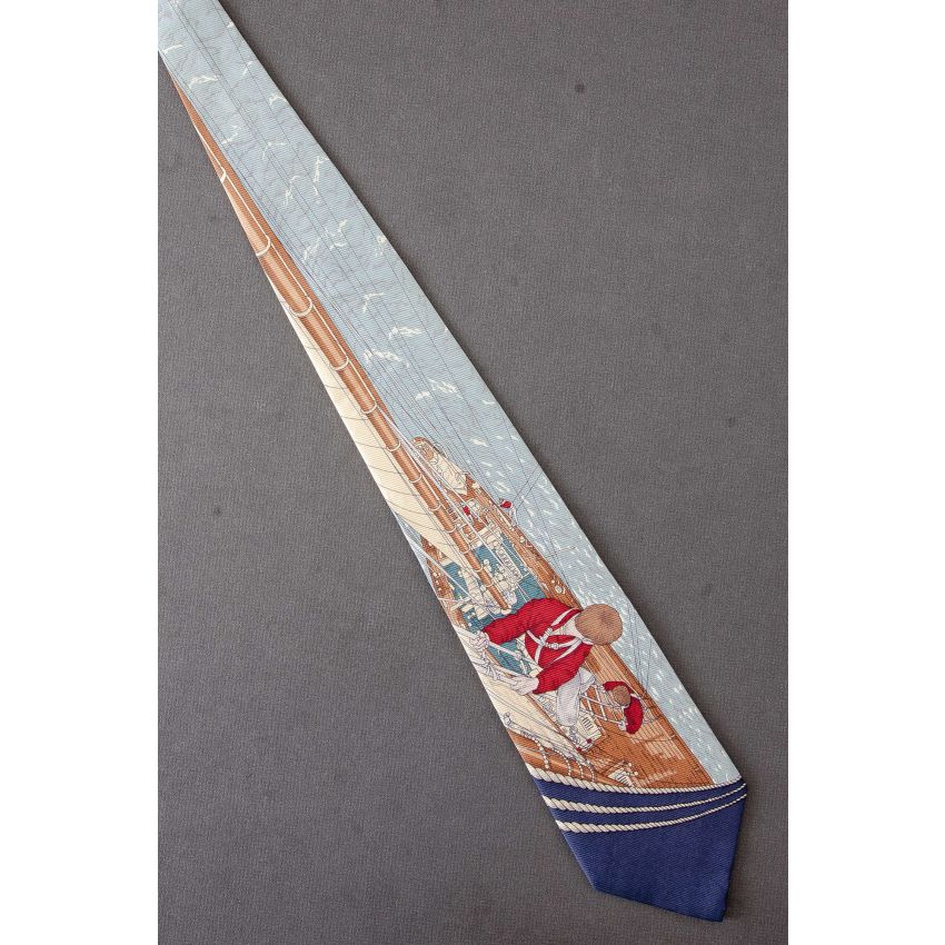 Going Aloft on Sailing Ship - Silk Nautica Tie