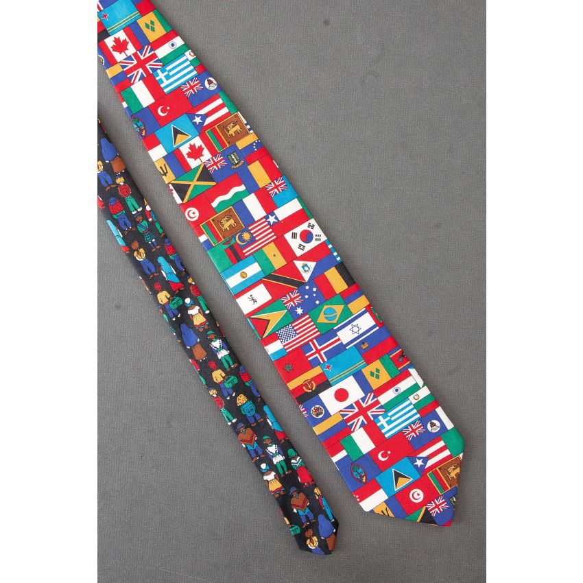 Flags & Kids Dressed in International Clothes Tie