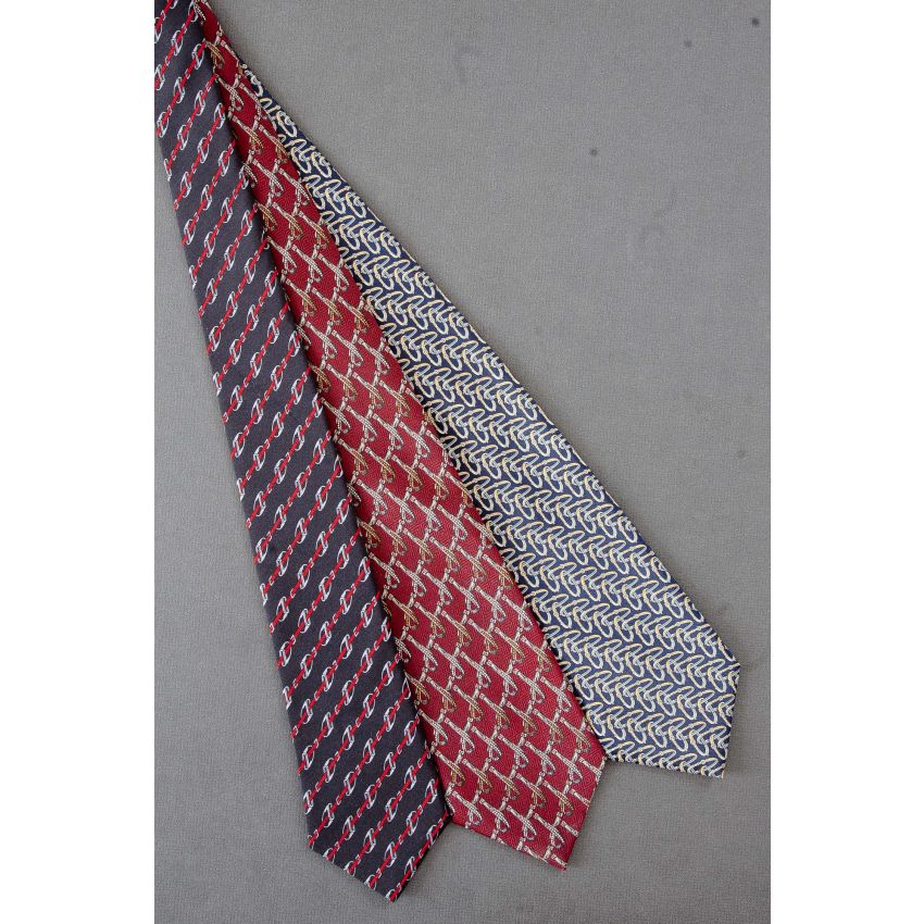 3 For $25 - Black, Red & Navy Belt Themed Ties