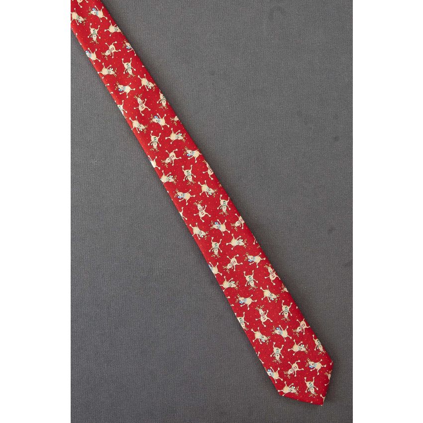 Reindeer Wears Scarf - Boys Fun Holiday Necktie