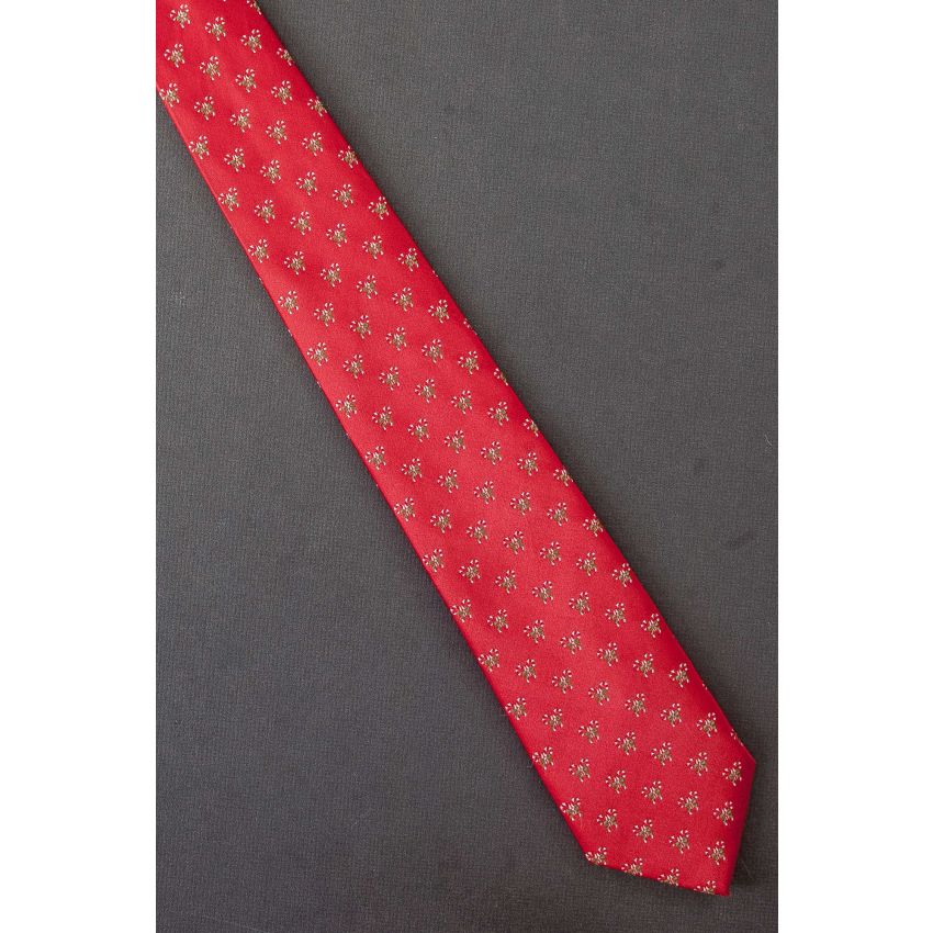 Two Candy Canes Held by Green Ribbon Necktie