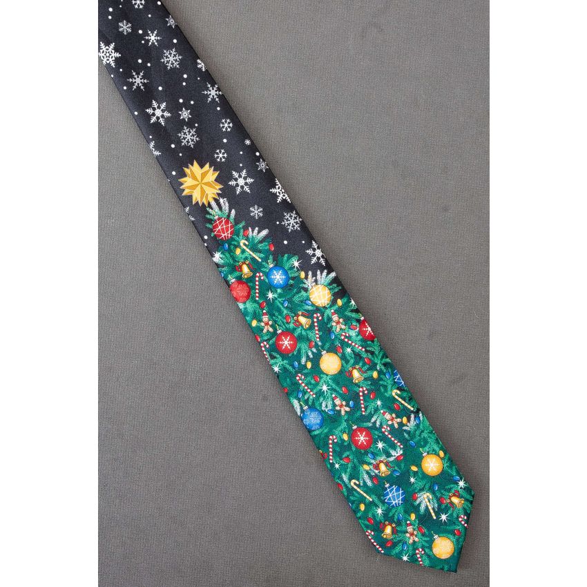 Christmas Tree Trimmed With Ornaments Necktie