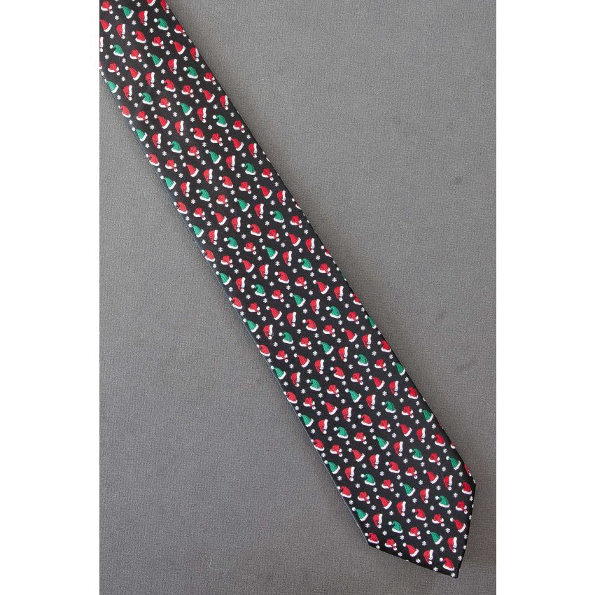 Red & Green Santa Claus Hats - Christmas Necktie