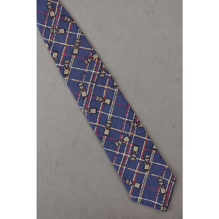 Automated Telephone Messages - Navy Silk Tie