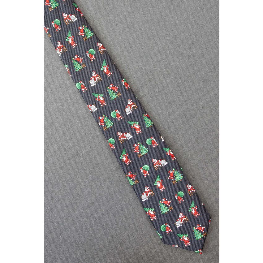 A Very Busy Santa Claus - Black Christmas Tie