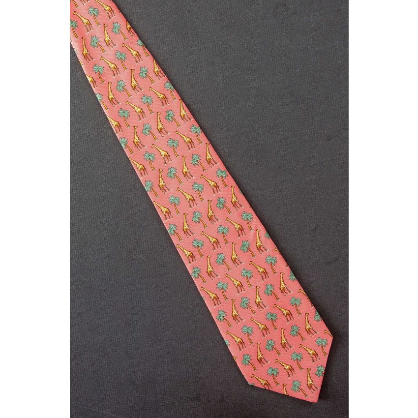 Giraffe Amid Palm Trees - Banana Republic Tie