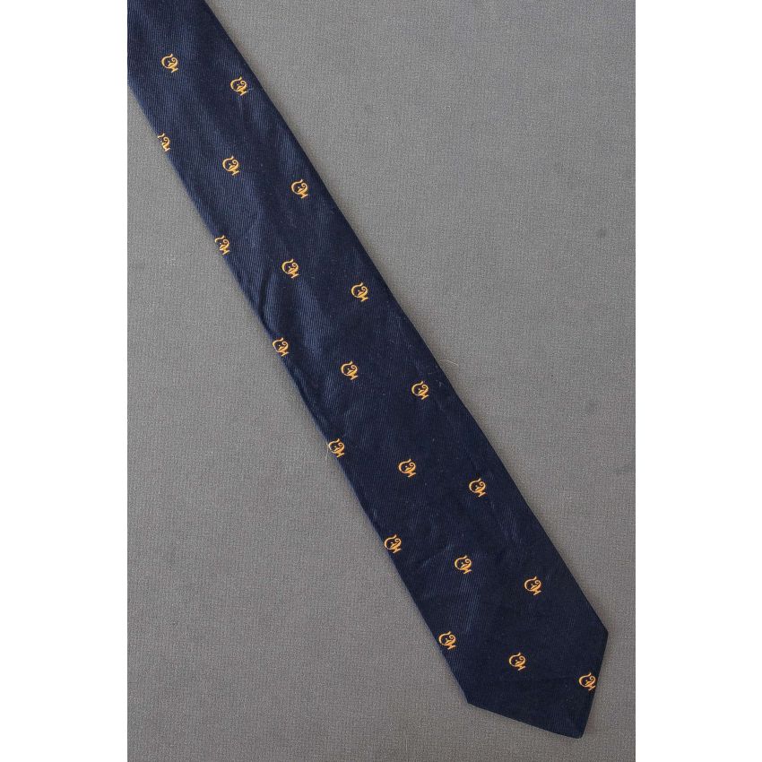 Aladdin's Lamps - 1970's Navy Blue Silk Necktie