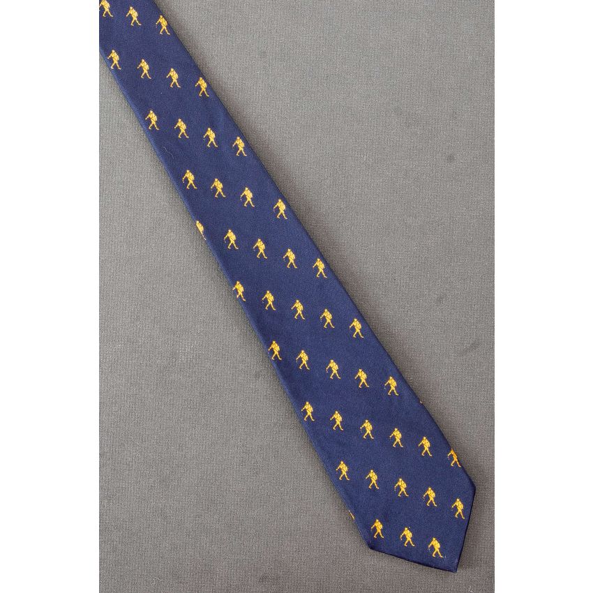 Person Sowing Seeds - Navy Blue Silk Necktie