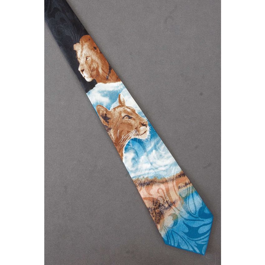 Lion & Lioness Cats - Men's Wildcat Necktie