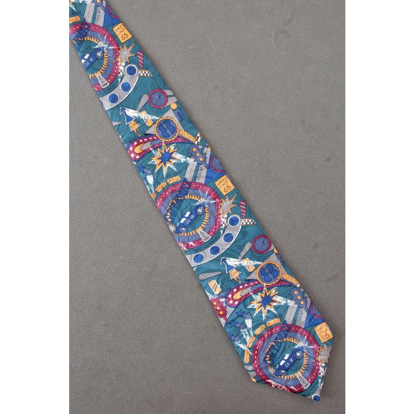 Car Shifting Into Getaway Gear - Fun Silk Necktie