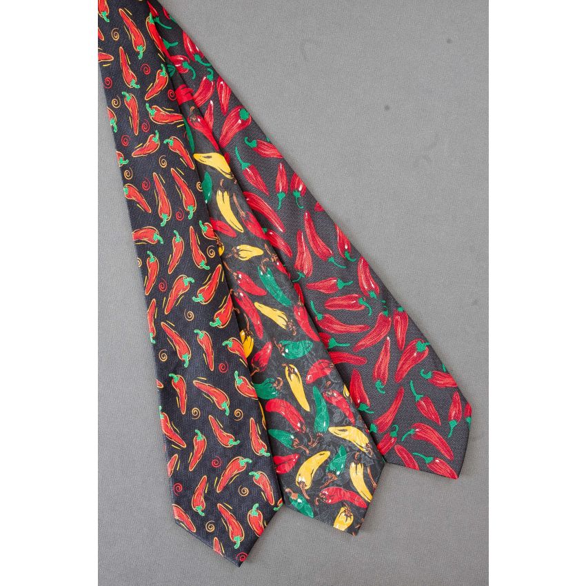 3 For $25 - Red, Green & Yellow Pepper Neckties