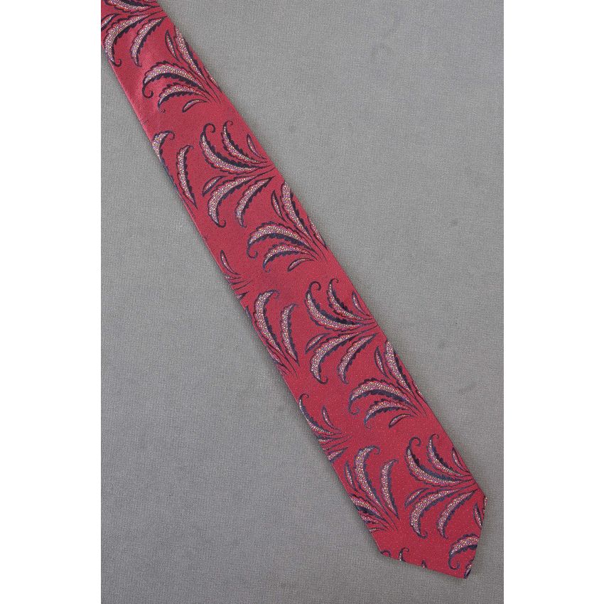 Leaf Tendrils - Red Silk Christian Dior Necktie
