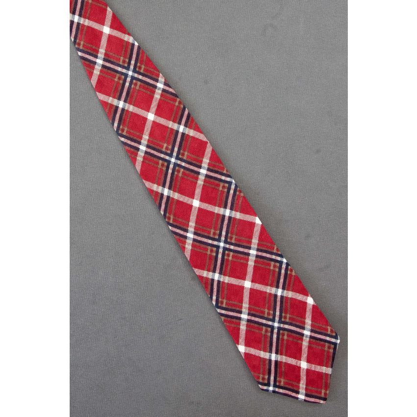 Red, White & Blue Check - Silk Claiborne Necktie