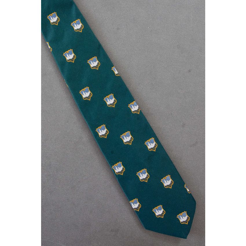 Crest Depicts a Town - 1970's Green Necktie