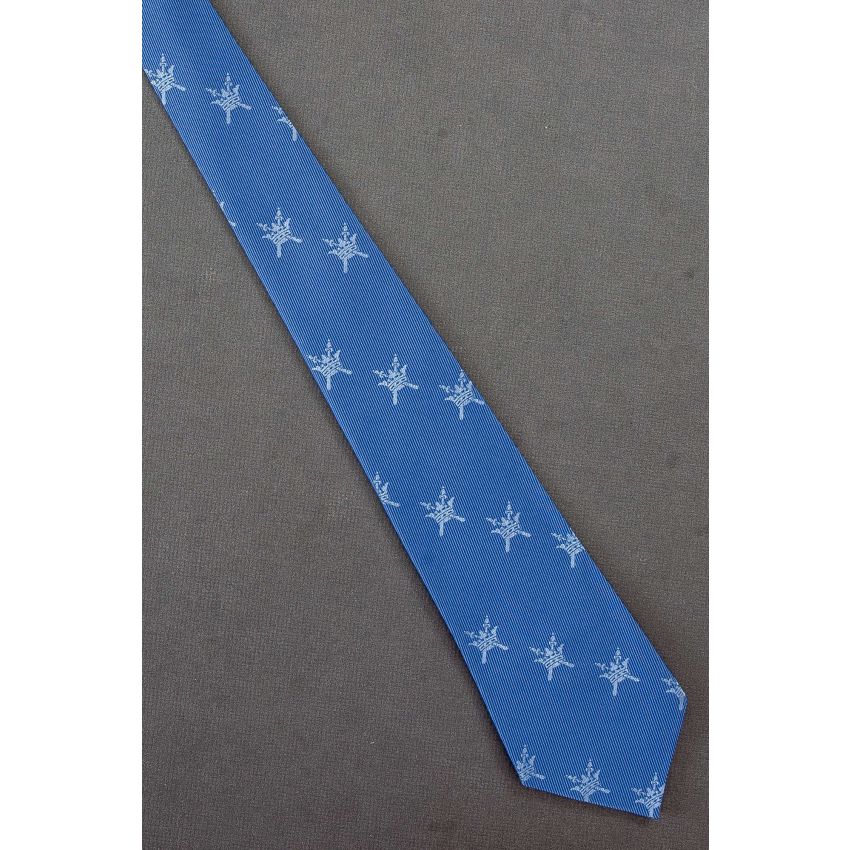Crossed Swords Through Crown - Blue Necktie