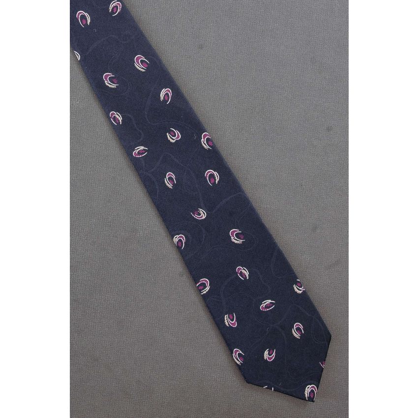 Purple Arcs Design - Black Silk Givenchy Tie