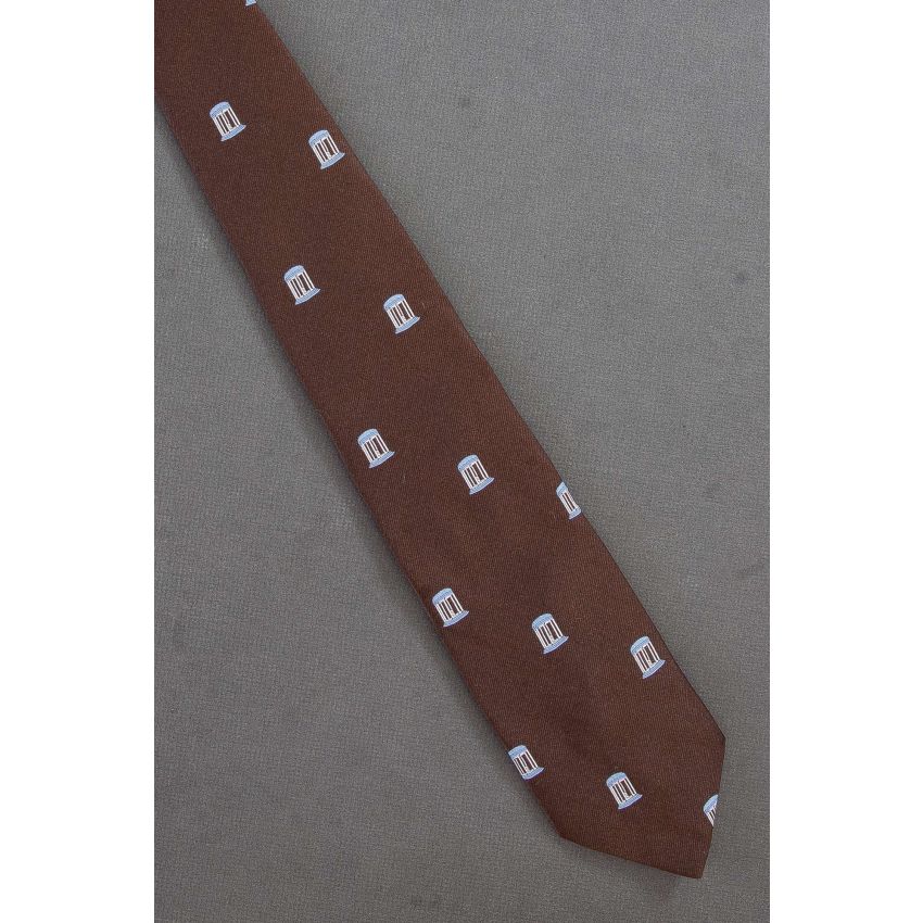 Gazebo Allover 1980s Slim Brown Vintage Tie