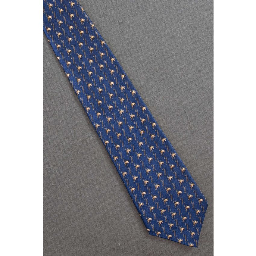 A Cast of Crabs - Nautical Blue Silk Necktie
