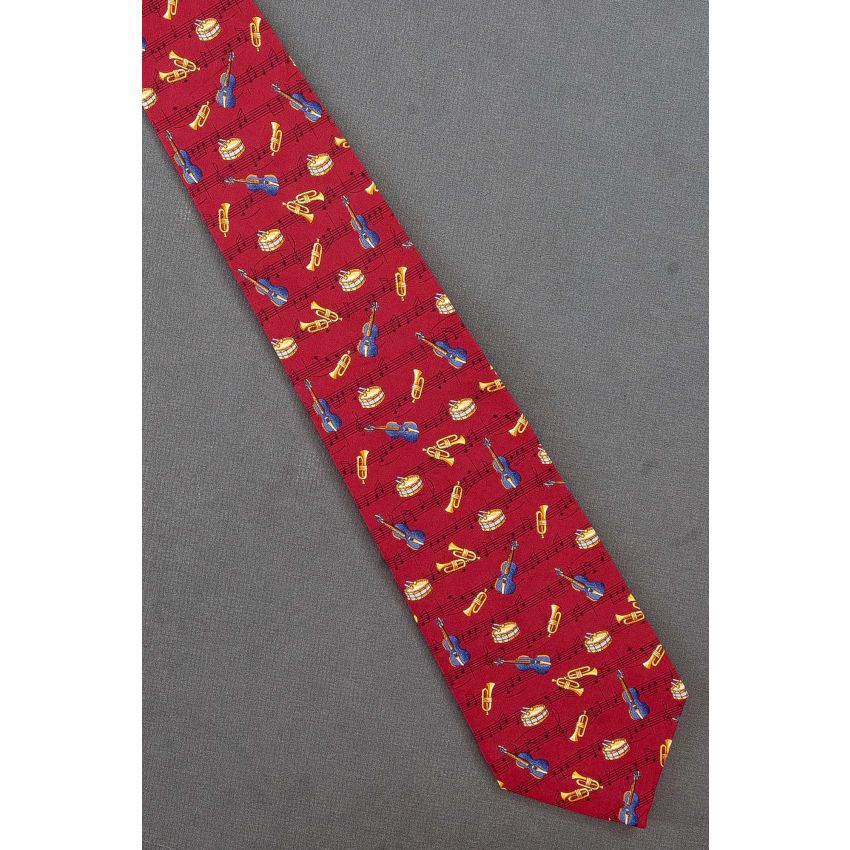 Musical Instruments Over Music Notes Necktie