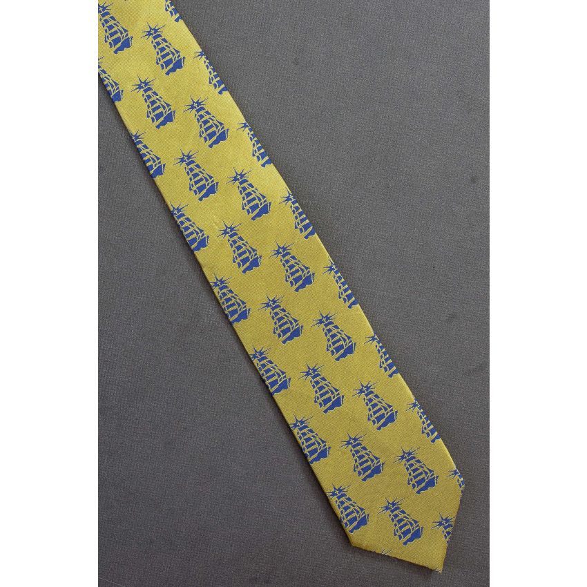 Sailing Ship With Lighted Cross on Mast Necktie