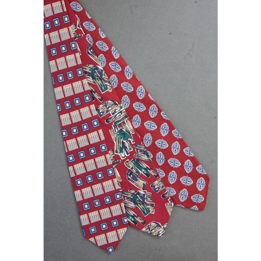 3 For $25 - Red Geometric Silk Robert Talbott Ties