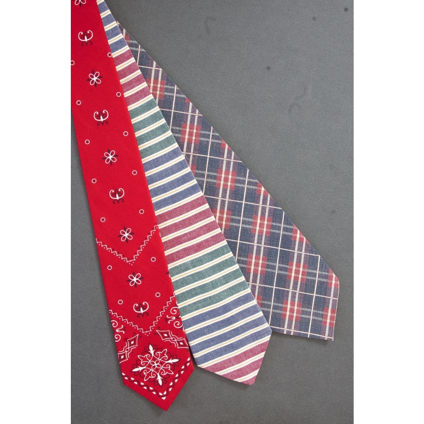 3 For $25 - Geometric, Stripe & Plaid Cotton Ties