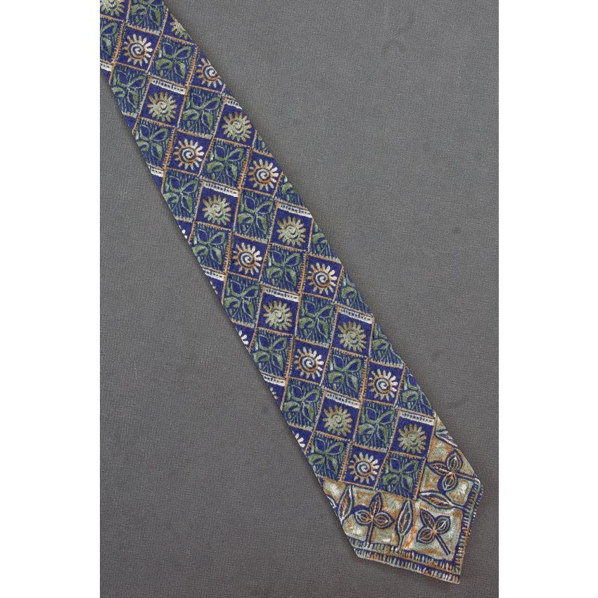Spiral Suns & Leaves - Linen Structure Brand Tie