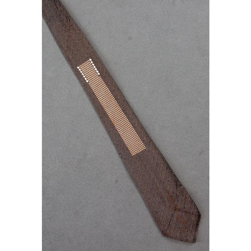 Unique Center Panel - 1950's Skinny Brown Tie