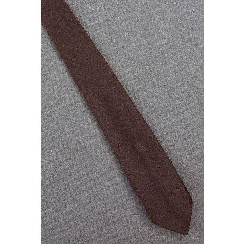 Solid Dark Brown - 1950s Skinny Vintage Necktie