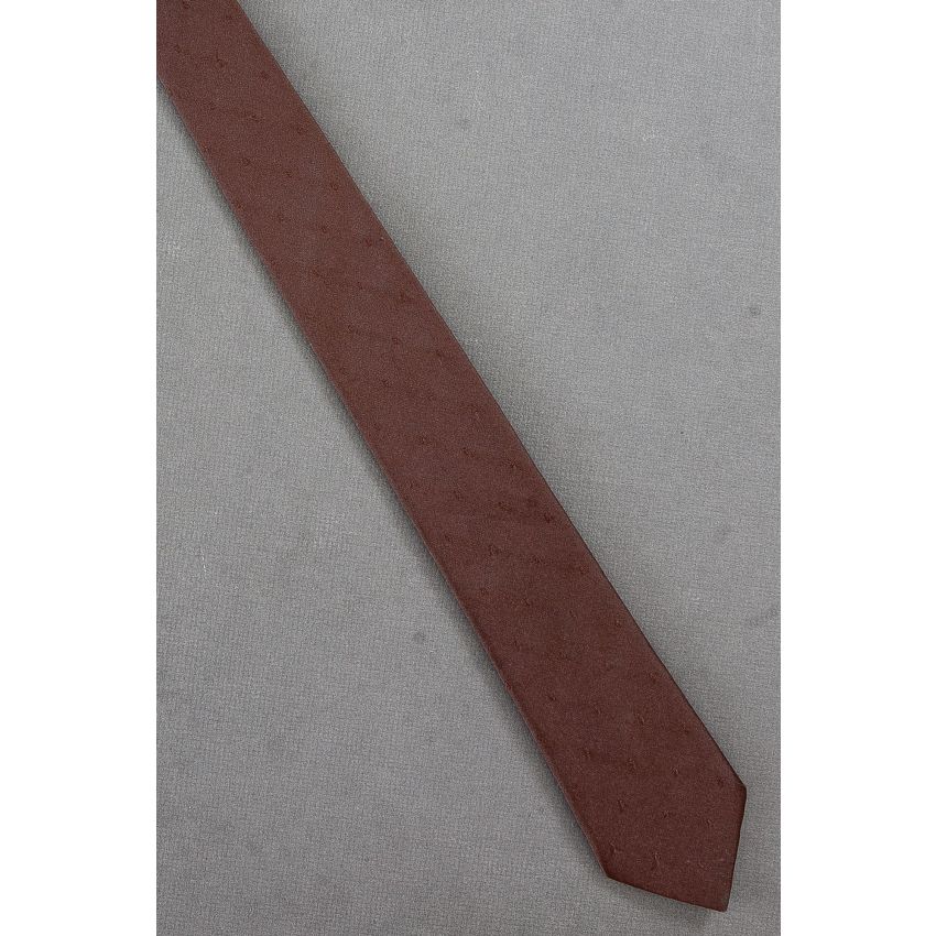 Textured Brown - 1980's Narrow Vintage Necktie