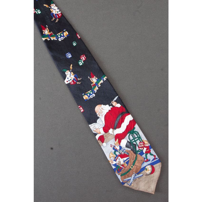 Santa's Elves Make Toys - Silk Christmas Necktie