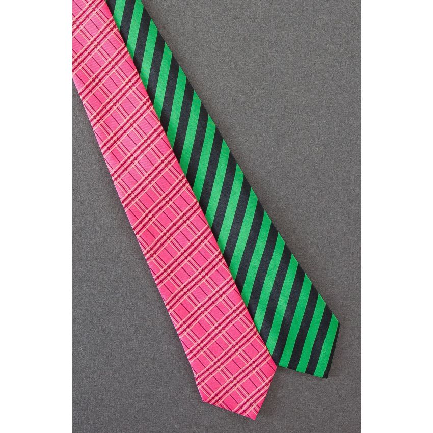 2 For $20 - Skinny Plaid & Striped Neckties